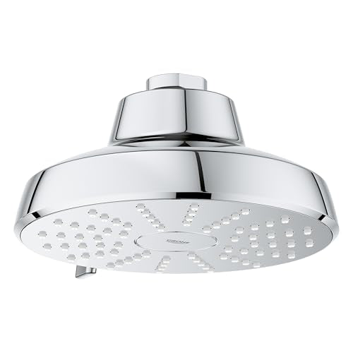 GROHE Aquabooster Tempesta 140 High Pressure Shower Head, Multi-Spray – 1.75 GPM Round Fixed Wall Mount, StarLight Chrome 1117460000 - color: StarLight Chrome