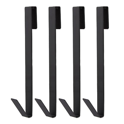 Extended Shower Door Hooks, 4 Pack Heavy Duty Stainless Steel No Drill Over Door Towel Hooks for Frameless Glass Shower Door, Bathroom Organizer (10 Inch) - size: 10 Inch