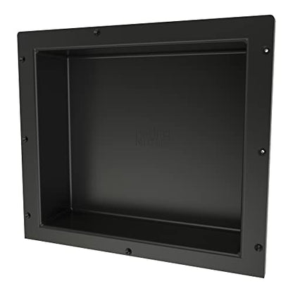 Tile Redi USA Niche Single Recessed Shower Shelf – Black, One Inner Shelf, 16-Inch Width x 14-Inch Height x 4-Inch Depth - size: 14" H x 16" W (1 Shelf)