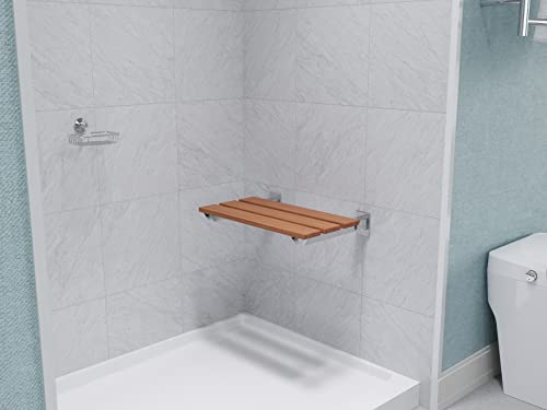 ANZZI Wall Mount Spa Bohemian 18.7 in X 12.4 in Rhino Alloy Certified | Crafted Using Natural Tea Wood, Supports Up To 280 Lbs, Natural Teak Wood, Weight Capacity, Dimensions 18 - size: 18.7'' Inches