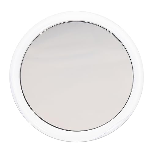 Suction Cup Vanity Mirror Dispenser Makeup Mirror Lights Bathroom LED Mirror Makeup Brush Holder LED Vanity Light Kit Lighted Magnifying Mirror Bathroom Makeup Mirror Plastic White