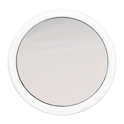 Suction Cup Vanity Mirror Dispenser Makeup Mirror Lights Bathroom LED Mirror Makeup Brush Holder LED Vanity Light Kit Lighted Magnifying Mirror Bathroom Makeup Mirror Plastic White