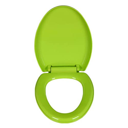 Soft-Close Elongated Toilet Seat with Quick-Release Feature, Easy-Clean Plastic Lid for Residential & Light Commercial Use - color: Green, size: OShape