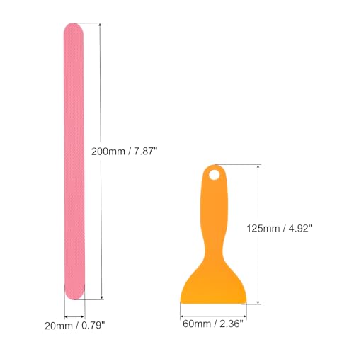 PATIKIL Non Slip Bathtub Stickers 8 x 0.8 Inch, 12 Pack Safety Shower Treads Adhesive Decal Square with Scraper for Stairs Tub Shower, Pink - color: Pink, size: 8 x 0.8"