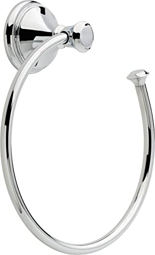Delta Hand Towel Holder | Square Polished Chrome Ring for Hanging Towels in Kitchen, Bathroom | Cassidy Accessories