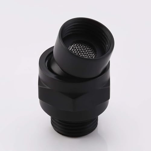 Shower Head Swivel Ball Adapter, All Metal Adjustable Shower Arm Extension Connector Universal Showering Component Solid Brass Matte Black - color: Matte Black