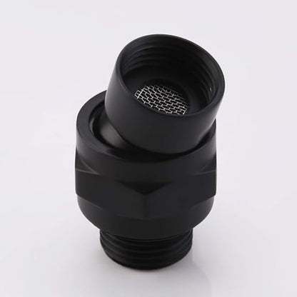 Shower Head Swivel Ball Adapter, All Metal Adjustable Shower Arm Extension Connector Universal Showering Component Solid Brass Matte Black - color: Matte Black