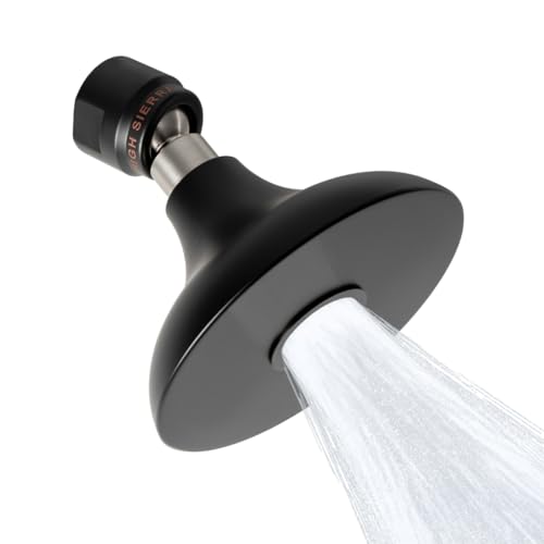 High Sierra® HALF DOME® Solid Lead-Free Metal 1.5 GPM Award Winning. Ultra Low Flow Shower Head. Patented Nozzle Never Clogs - Matte Black Finish - color: Matte Black, size: 1.5 GPM