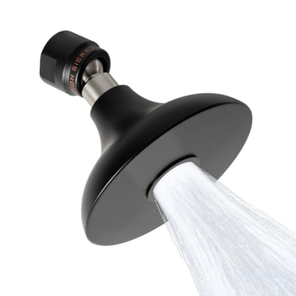 High Sierra® HALF DOME® Solid Lead-Free Metal 1.5 GPM Award Winning. Ultra Low Flow Shower Head. Patented Nozzle Never Clogs - Matte Black Finish - color: Matte Black, size: 1.5 GPM