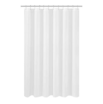N&Y HOME Longer Shower Curtain Liner Fabric 72 x 75 inches, White | Hotel Quality, Bottom Magnets, Machine Washable, Water Repellent, 72x75 Cloth Shower Curtain with Grommets for Bathroom - color: White, size: 72"W x 75"L (Pack of 1)