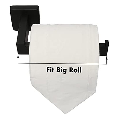 TocTen Toilet Paper Holder-Bathroom Tissue Holder Fit Big Roll Paper, Made of Thicken SUS 304 Stainless Steel, Square Paper Roll Holder Wall Mount Suitable for Bathroom, Kitchen, Office (Black, 6.5) - color: Black-square
