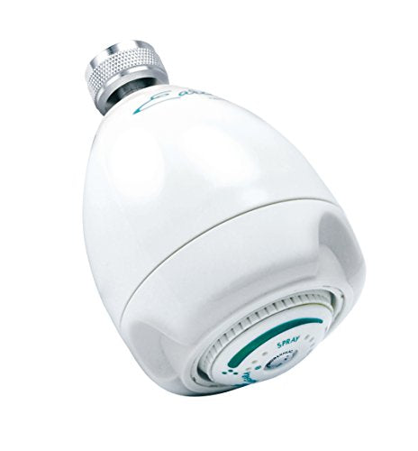 Earth Showerhead - Niagara Conservation | Energy & Water Saving Showerhead (1.75 GPM) High-Efficiency 3-Spray White Fixed Shower Head (N2917) - color: White, size: 1.75 GPM