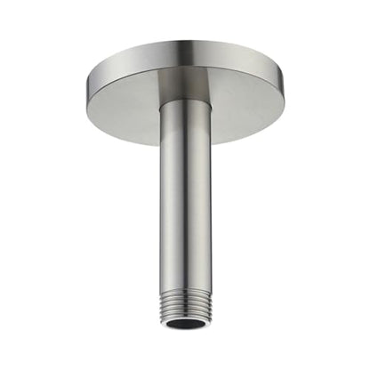 RANDOM Shower Arm with Flange,4 Inches Ceiling Mount Shower Head Extension Arm Straight Arm Ceiling-Mounted For Fixed Shower Head,Brushed Nickel.RD91038-4BN - color: 4″ Brushed Nickel(Round Flange)