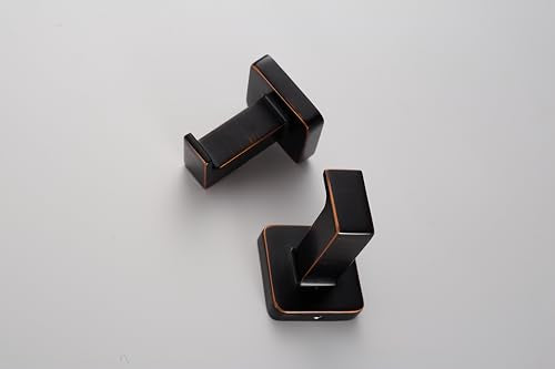 Oil Rubbed Bronze Square Wall Hanger, Towel Hanger, Wall Mounted, Bathrobe Hook 2 Bathroom Hooks - color: Oil Rubbed Bronze x 2