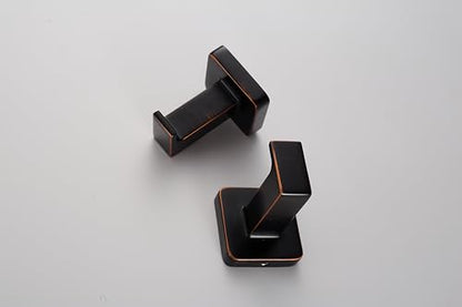 Oil Rubbed Bronze Square Wall Hanger, Towel Hanger, Wall Mounted, Bathrobe Hook 2 Bathroom Hooks - color: Oil Rubbed Bronze x 2