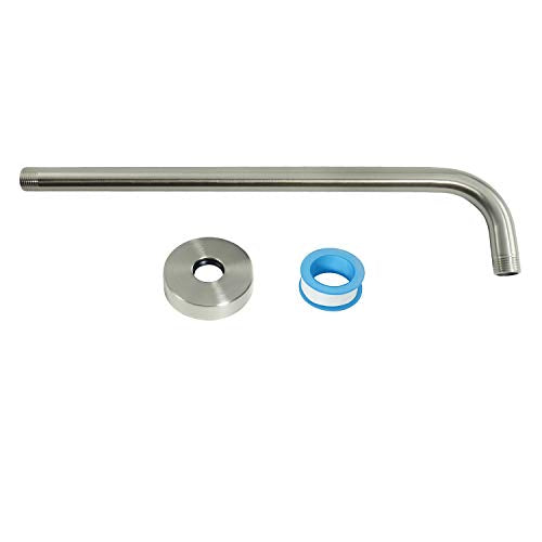 NearMoon Shower Arm, Extra Extension Arm with Flange, Stainless Steel Wall-Mounted Showerhead Extender Pipe (15 Inch, Brushed Nickel) - color: Brushed Nickel, style: 15 Inch