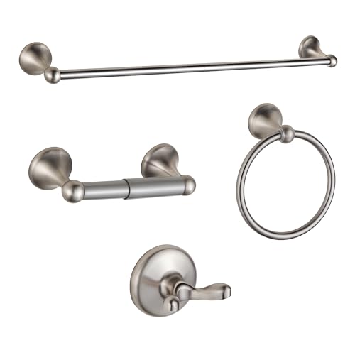 BGL Bathroom Accessory Set, Brushed Nickel Adjustable Expandable Towel Bar 4-Piece Bathroom Hardware Set Wall Mounted - color: Brushed Nickel
