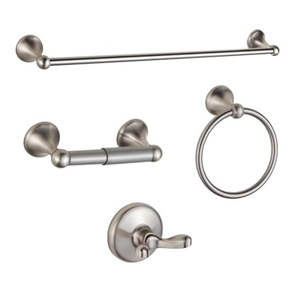 BGL Bathroom Accessory Set, Brushed Nickel Adjustable Expandable Towel Bar 4-Piece Bathroom Hardware Set Wall Mounted - color: Brushed Nickel