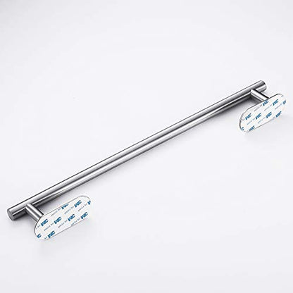 20 InchsTowel Bar Self Adhesive Wall Mounted Stainless Steel Rustproof Polished Bathroom Kitchen No Drill Matte Modern Decoration Rack Hardware Hanger Chrome (Silver)