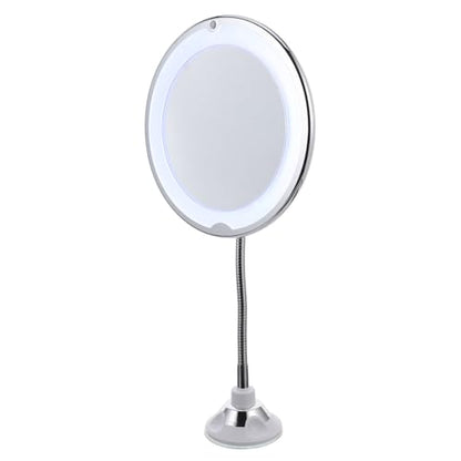 PRETYZOOM 360° Rotating LED Magnifying Makeup Mirror with 10x Suction Cup, Lighted Vanity Mirror for Bathroom and Travel Use