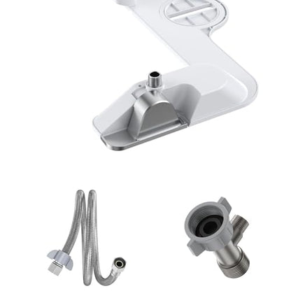Ultra Slim Bidet Attachment for Toilet Seat, Dual Nozzle Rear and Feminine Wash, Self Cleaning Sprayer, Non Electric Bidet with Adjustable Water Pressure, Brass Inlet, Easy Installation - color: Chrome-11