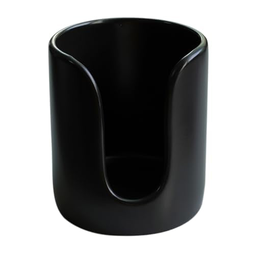 Ceramic Bathroom Cup Dispenser, 3 oz 4 oz Disposable Cups Holder, Small Mouthwash Cup Dispenser (Black) - color: Black