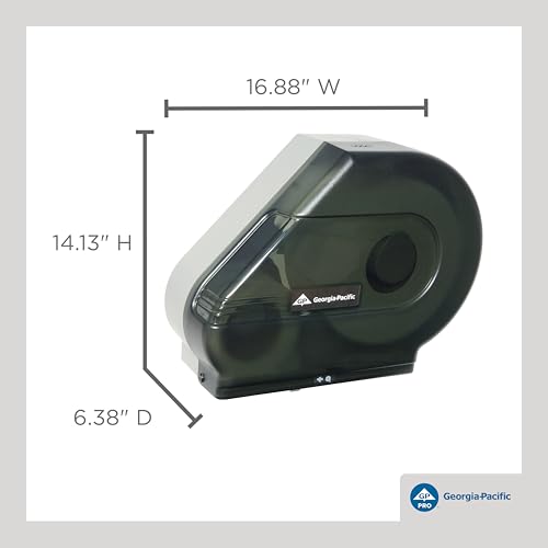 GP PRO by Georgia-Pacific Jumbo Jr. Bathroom Tissue Dispenser, 581-50, Translucent Smoke, 6.375" Width x 14.125" Height x 16.875" Depth - style: Vista®