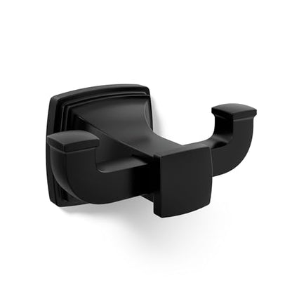 Kohler 27411-BL Riff® Double Robe Hook, Matte Black - color: Matte Black, style: Robe Hook