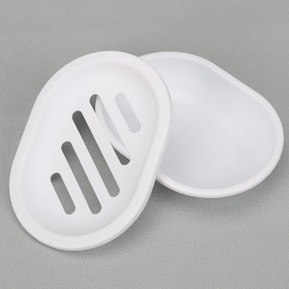 Topsky Soap Dish for Shower, 2pcs Soap Dishes Soap Savers for Bar Soap, Soap Bar Holder Shower with Drip Tray, Plastic Soap Holders with Drain for Kitchen Sink, Easy to Clean, Dry,White - color: White