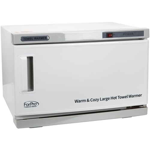 ForPro Warm & Cozy Hot Towel Warmer, Large 16L Capacity Cabinet, Stainless Steel Rack, White - size: Large 16L