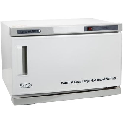 ForPro Warm & Cozy Hot Towel Warmer, Large 16L Capacity Cabinet, Stainless Steel Rack, White - size: Large 16L