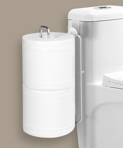 Over The Tank Toilet Paper Holder for 2 Roll Tissue 1pcs | Bathroom Toilet Paper Roll Holder Brushed Nickel,Self Adhesive Wall Mount,Stainless Steel Toilet Paper Holder Storage - color: I:hold 2 Rolls Tissue(1pcs,silver)