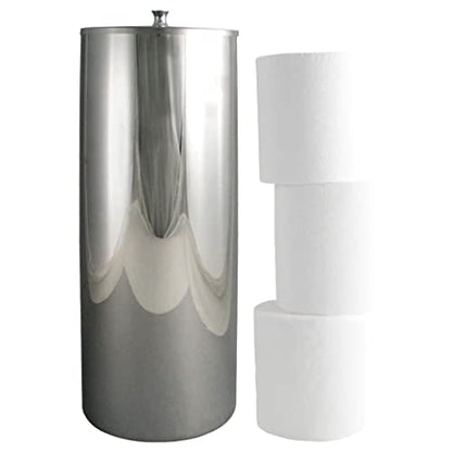 LDR Industries 167 4756CP Tahoe Canister Toilet Paper Holder With Lid, Chrome 14.6 x 7 x 5.7 inches - color: Chrome