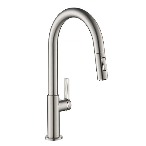 KRAUS Oletto Single Handle Pull Down Kitchen Faucet in Spot Free Stainless Steel, KPF-2820SFS - color: Spot Free Stainless Steel, style: Pull Down Faucet