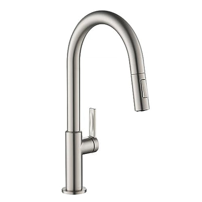 KRAUS Oletto Single Handle Pull Down Kitchen Faucet in Spot Free Stainless Steel, KPF-2820SFS - color: Spot Free Stainless Steel, style: Pull Down Faucet