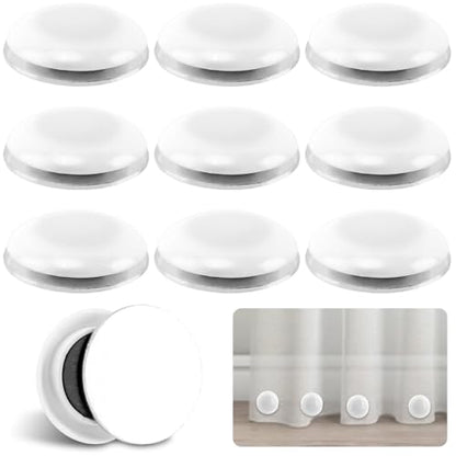 Shower Curtain Weights, Magnetic Shower Curtain Weights, Showers Liner Weight, Curtains Magnets,Rubber Covered Heavy Duty, Work for Drapery, Flag, Tablecloth(Color:White)
