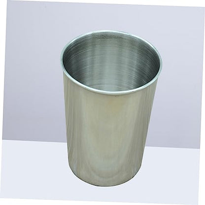 Cabilock 2pcs Stainless Steel Water Tumblers Multi Use Cups for Beverages Juice and Parties Sleek Silver Design Easy to Clean for Home and Travel - size: 6X6cm