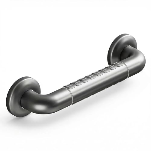 Shower Grab Bar Stainless Steel Anti-Slip Glow-in-the-Dark for Seniors | Two sizes 16/24 inch optional,330lbs load bearing,warm grip,scratch resistant,wall mounted with full install kits