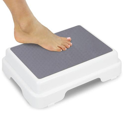 Vive Bath Shower Step Stool (4.5") - Slip Resistant, Stackable | Indoor/Outdoor - Safety Stepping Stool Bathroom Aid for Adults, Handicap, Elderly, Seniors, Bathtub, High Beds, Kitchens