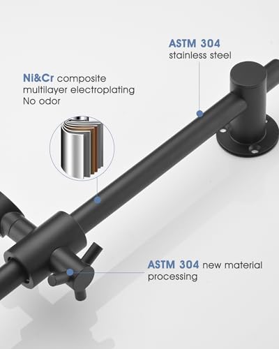 All Metal Shower Slide Bar with Adjustable Handheld Shower Head Holder, 25 Inch SUS304 Stainless Steel Shower Rail, Replacement for RV, Camper, Hotel & Bathroom, Polished Matte Black - color: MB