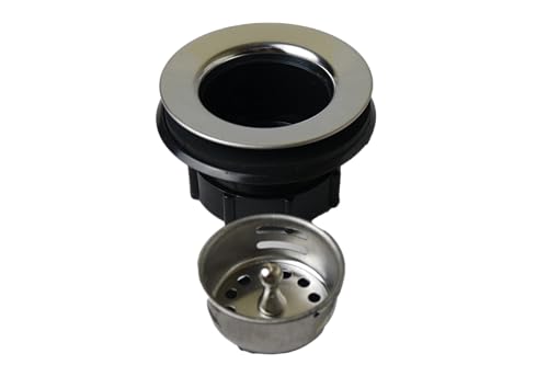 APEX RV Sink Drain with Removable Stainless Steel Strainer, fits (2 1/2 inch) Sink Opening, Fits (1 1/2 inch) Pipe Diameter for RV, Camper, Trailer, Marine Vessel, Cabin, and Bar Sink.