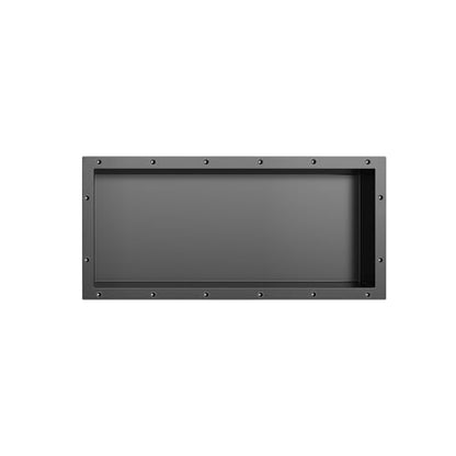 Shower Niche SMC Material 12X28（Outside 14x30） in Niche for Shower Wall Shower Niches Ready for Tile Shelf Black