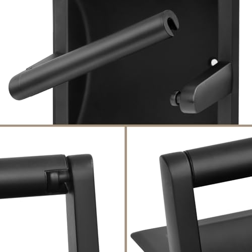 Recessed Toilet Paper Holder for Rolls, Pivoting Stainless Steel in Wall Toilet Paper Holder, Wall Mounted Bathroom Tissue Roll Dispenser with Modern Matte Black Finish - color: Recessed Black