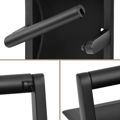 Recessed Toilet Paper Holder for Rolls, Pivoting Stainless Steel in Wall Toilet Paper Holder, Wall Mounted Bathroom Tissue Roll Dispenser with Modern Matte Black Finish - color: Recessed Black