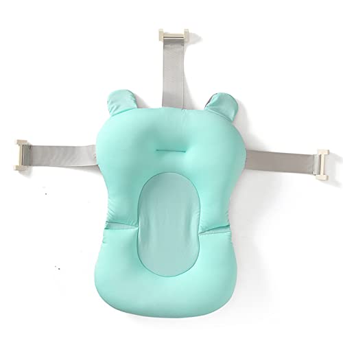 Baby Bath Cushion Support Bat Newborn Floating Bath Sling for Infant Tub (Green Bear, 28cm*43cm*26cm) - color: Green Bear