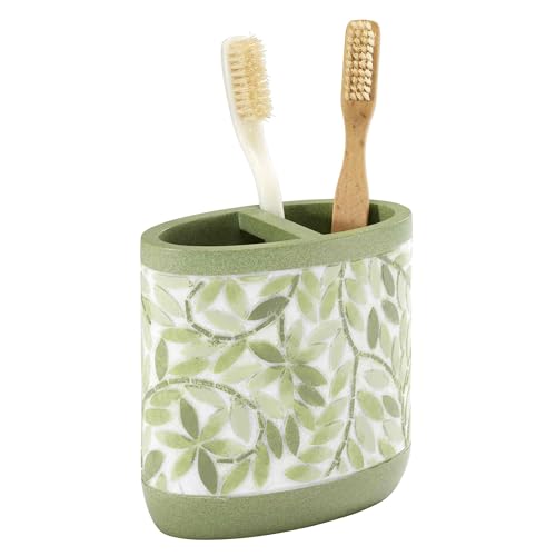 Avanti Linens - Bath Set, 2pc Countertop Accessories, Resin Toothbrush Holder & Lotion Pump (Stratford Collection, Green) - size: 2pc Bath Set