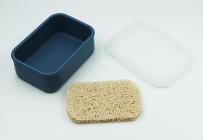 Silicone Travel Soap Case,Portable Soap Box with Draining Layer for Shower,Bathroom,Camping,Hiking,Gym (Navy Blue) - color: Navy Blue Silicone Soap Case