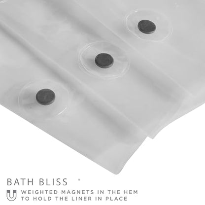 Bath Bliss PVC Standard Shower Liner | 3G | 70"x 72" | Magnetic Hem | Frost - color: Frost