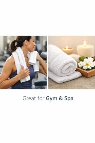 Mango Gifts 100% Cotton Hand Towels – Soft Terry Cotton with High Absorbency, Quick Dry, Lightweight and Durable, Machine Washable Towels for Bathroom, Gym and Spa, 28 x 15 Inch, Set of 2, White - color: White