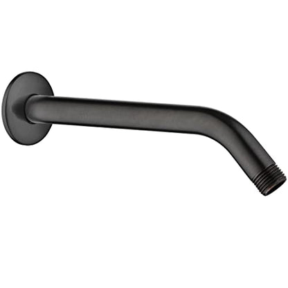 BRIGHT SHOWERS Shower Arm with Flange 10 Inches Solid Brass Shower Head Extension Arm, Wall Mounted Shower Pipe Arm for Rainfall Shower Head and Handheld Showerhead, Oil-Rubbed Bronze - color: Oil Rubbed Bronze, style: Basic 10 Inch